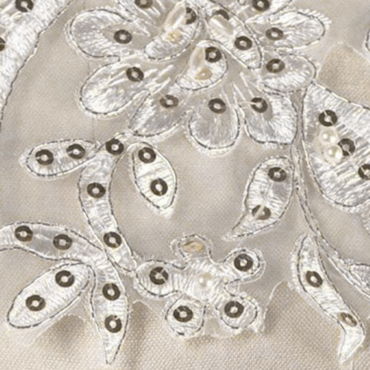 1 Yard White & Gold Scalloped Lace Trim With Beading Leaf Rose Bridal Veil Design 4 Inch