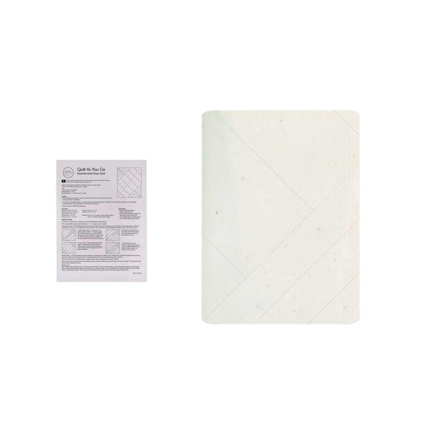 Sophisticated Strips Lap Quilt-As-You-Go Kit – 40" x 50" Finished Quilt, Sew-by-Number Batting Pattern