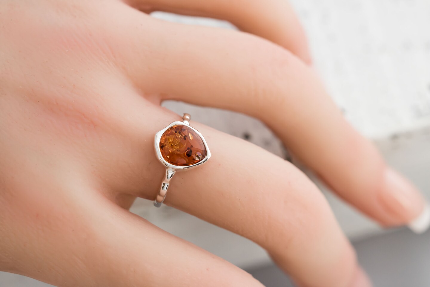 Baltic Amber Gold Ring-Dark Cherry-terling Silver-14K Gold deals Plated-US Size-O 1/2 UK Size-Healing Gemstone-Free Shipment