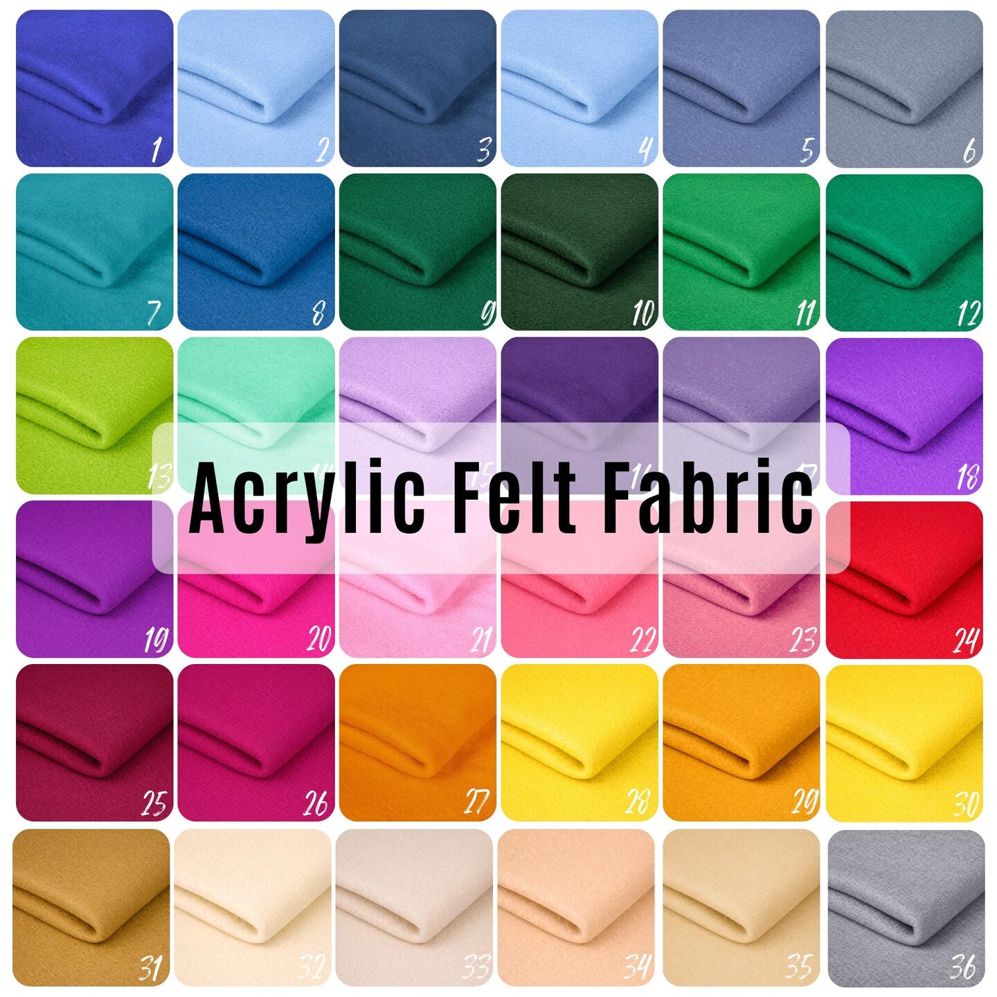 Acrylic Felt Fabric by the Yard, 72" Wide 1.6mm Thick Craft Felt for Sewing, DIY Crafts