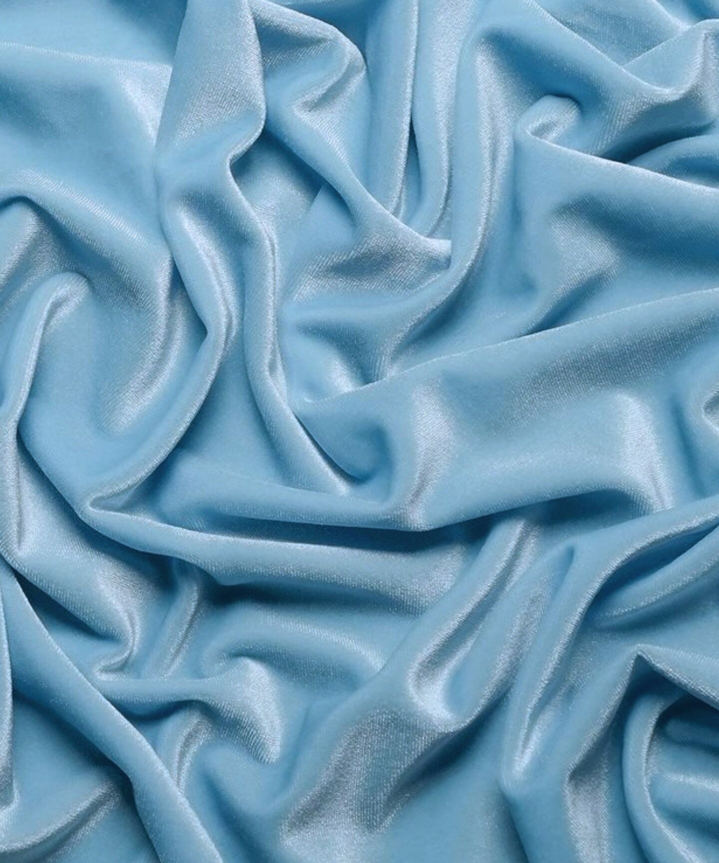 Blue Stretchy Stretch Velvet Fabric by the Yard, 58" Wide Plush Velvet 4-Way Stretch