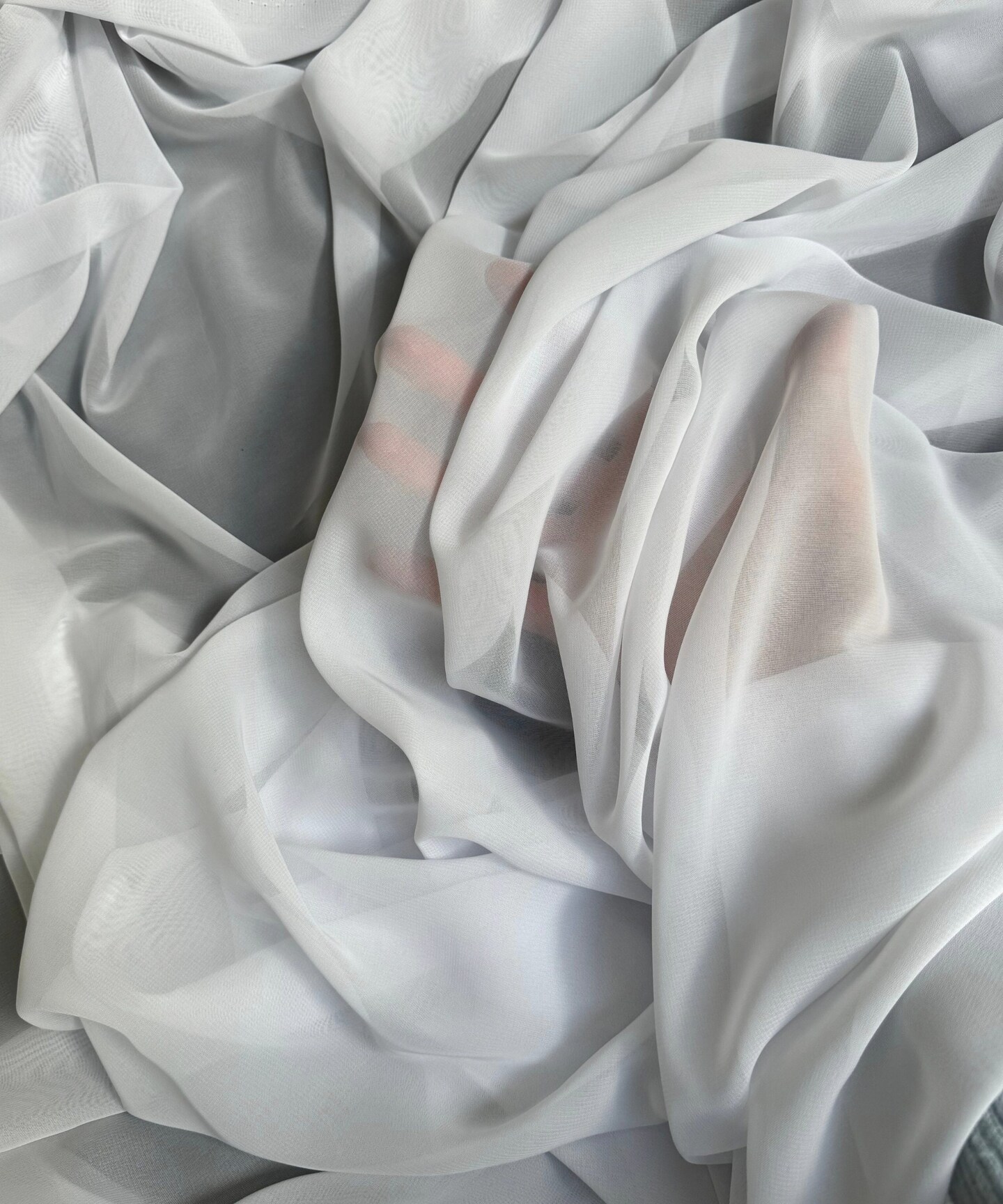 White Matte Chiffon Fabric by the Yard, 58" Wide Lightweight Sheer Draping Fabric for Chuppah, Wedding Arch, Table Runner