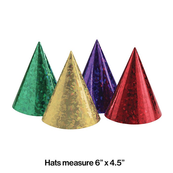 48 pc Bulk Assorted Prismatic Party Hats