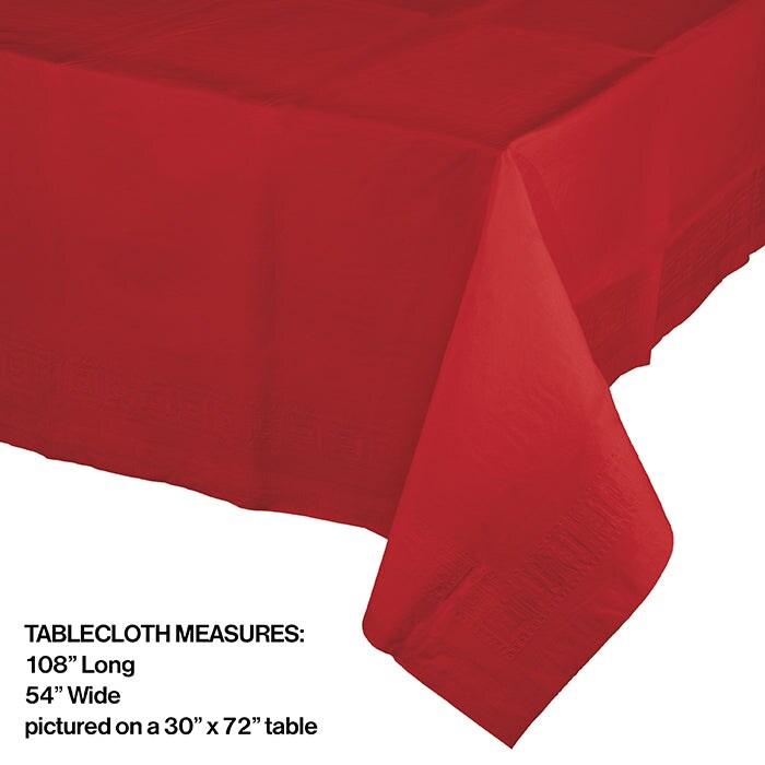 6 pc Bulk Classic Red Paper Table Covers 54&#x22; x 108&#x22;