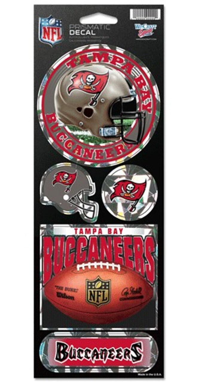 NFL Tampa Bay Buccaneers Prismatic Stickers, Team Color, One Size