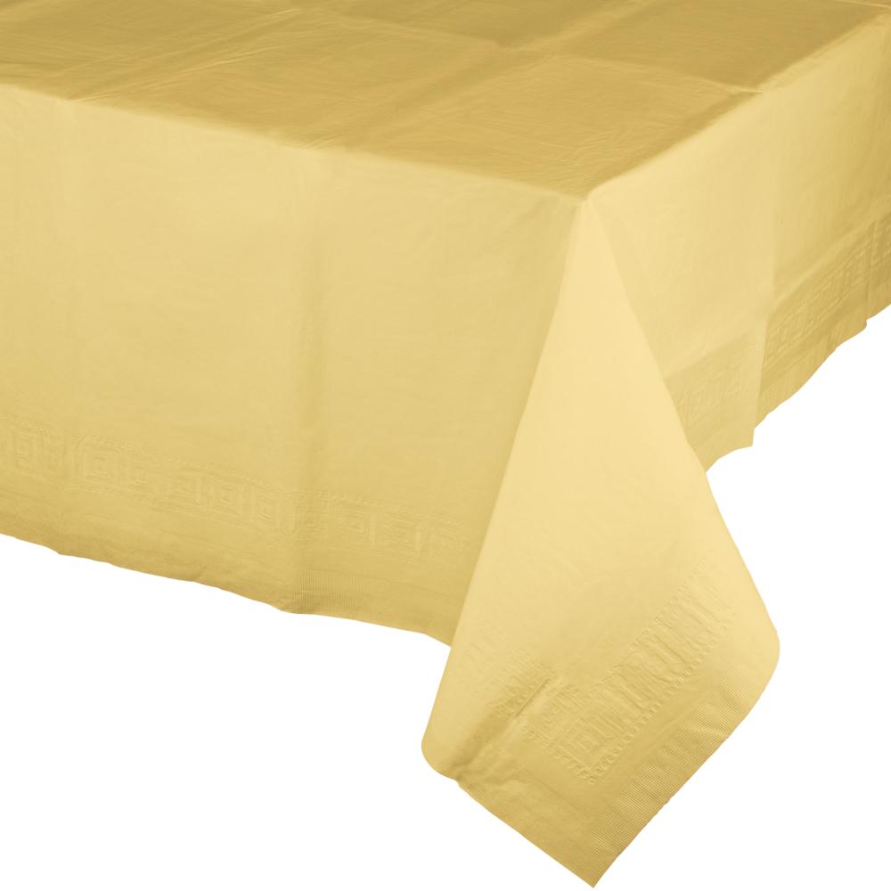 6 pc Bulk Soft Yellow Tablecover, 54X108&#x22; Paper/Poly