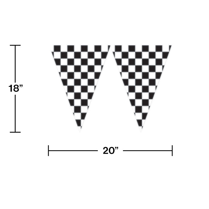 6 pc Bulk Black and White Check Flag Banners