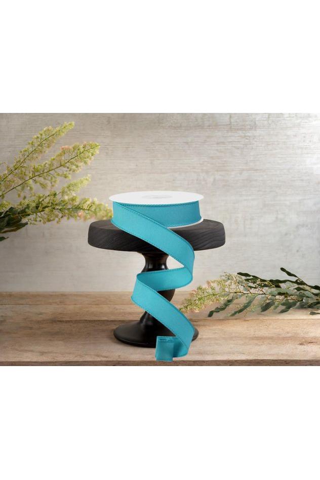 7/8&#x22; Diagonal Weave Ribbon: Turquoise (10 Yards)
