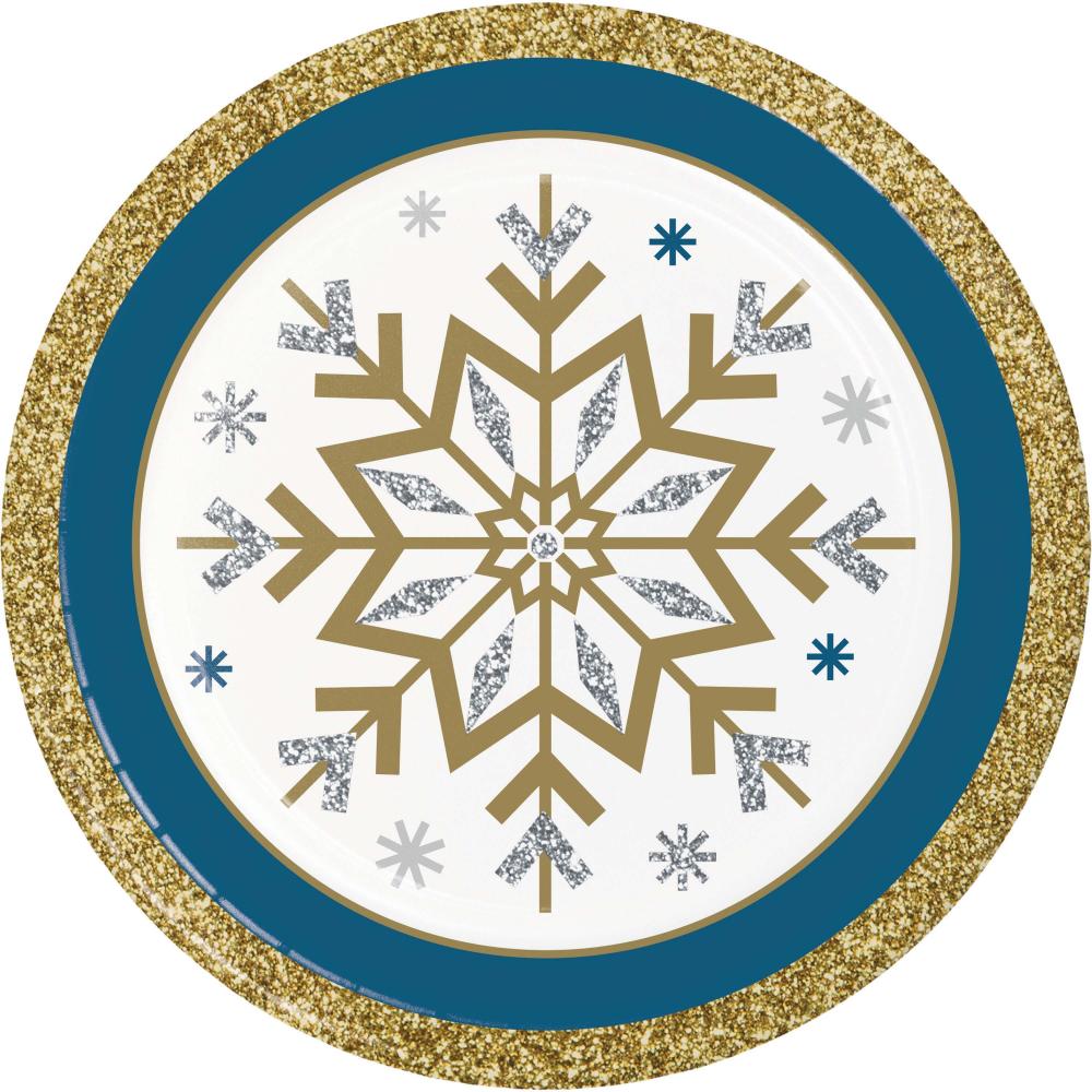 96 pc Bulk Whimsical Winter Paper Dessert Plate