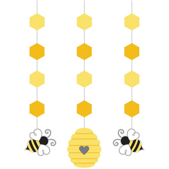 36 pc Bulk Bumblebee Baby Shower Hanging Decorations