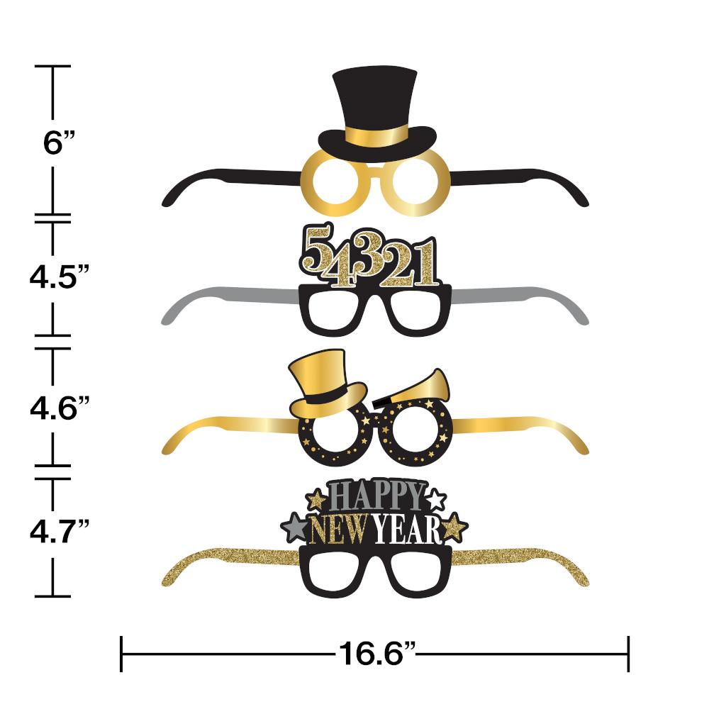 24 pc Bulk New Year Deluxe Paper Eyeglasses