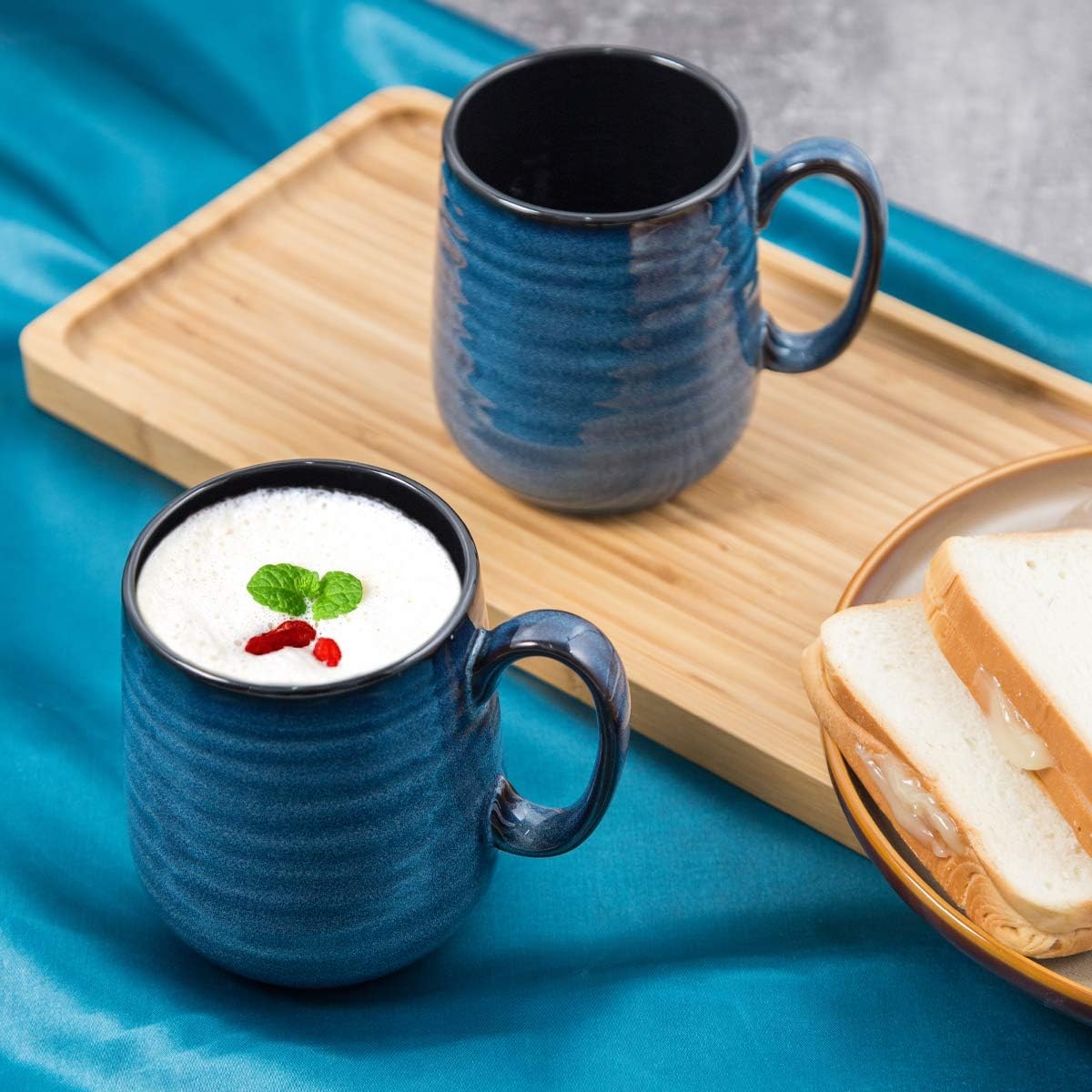 Coffee Mugs Set of 4, 15 Ounce Porcelain Mug Set