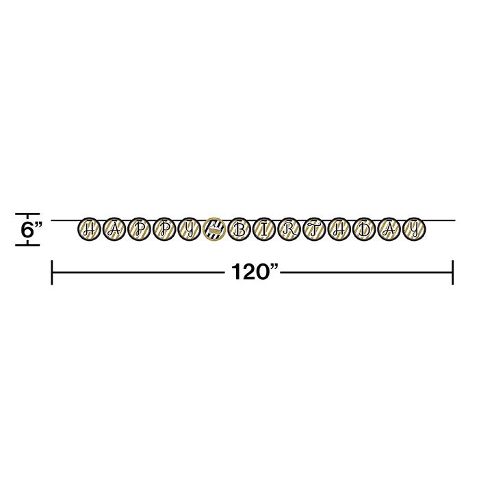 6 pc Bulk Black and Gold Ribbon Banners