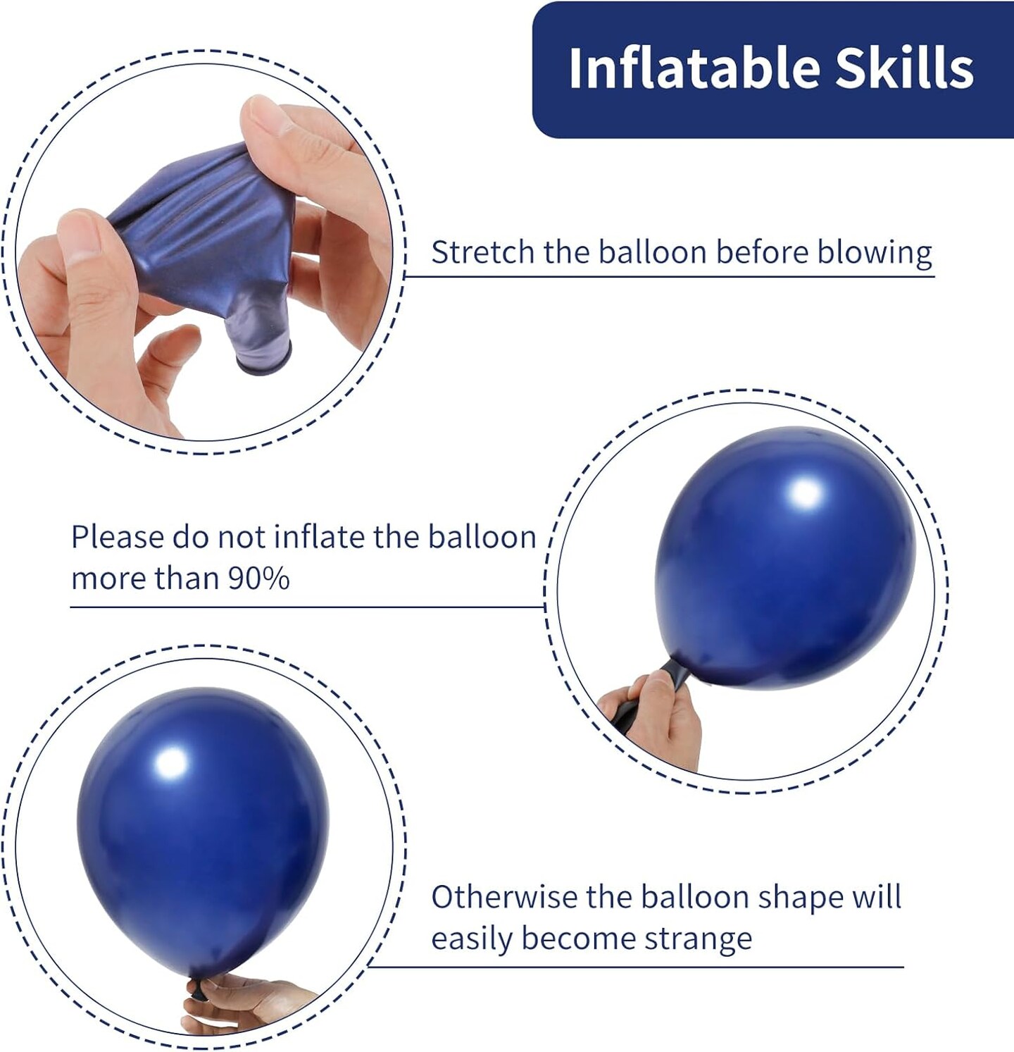 129pcs Navy Blue Balloons Different Sizes 18 12 10 5 Inch, Latex Balloon Garland Arch Kit for Birthday Party Graduation Baby Shower Wedding Holiday Balloon Decoration