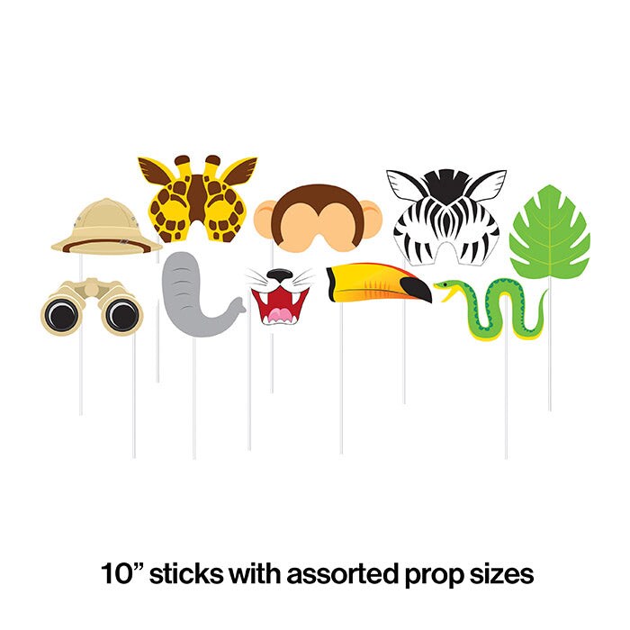 60 pc Bulk Jungle Animal Photo Booth Props
