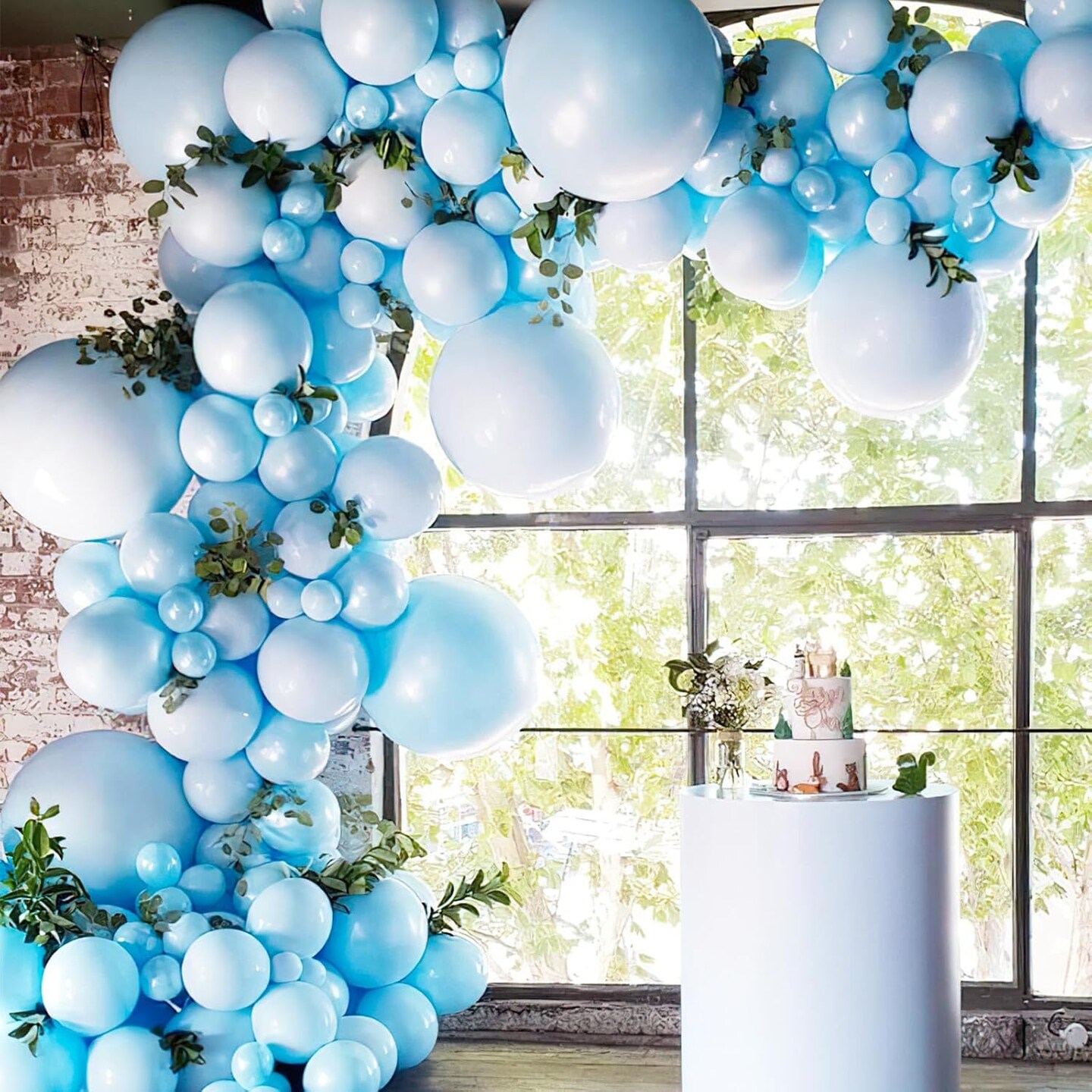 Light Blue Balloons 140 pcs Different Sizes of 18 12 10 5 Inch Baby Pastel Sky Aqua Blue Balloon Arch Kit Garland for Graduation Baby Shower Gender Reveal Birthday Party Decorations Blue-Y4