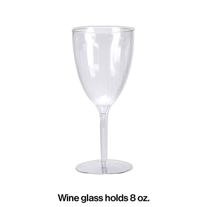 96 pc Bulk Clear 8 oz Plastic Wine Glasses