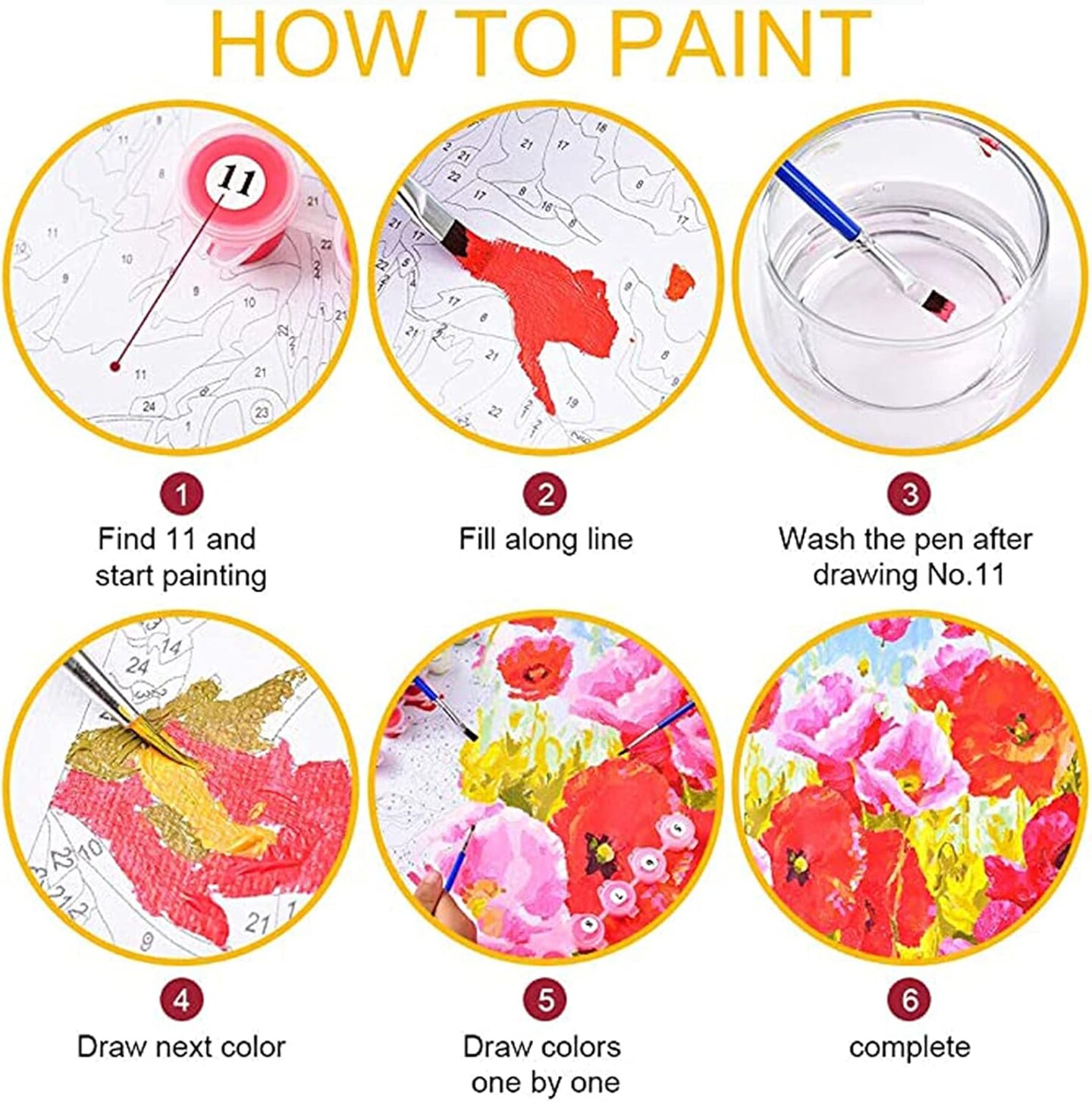 Paint by Numbers Kits 16x20 inch Canvas, Watercolor DIY Oil Painting for Adults with Brushes and Acrylic Pigment