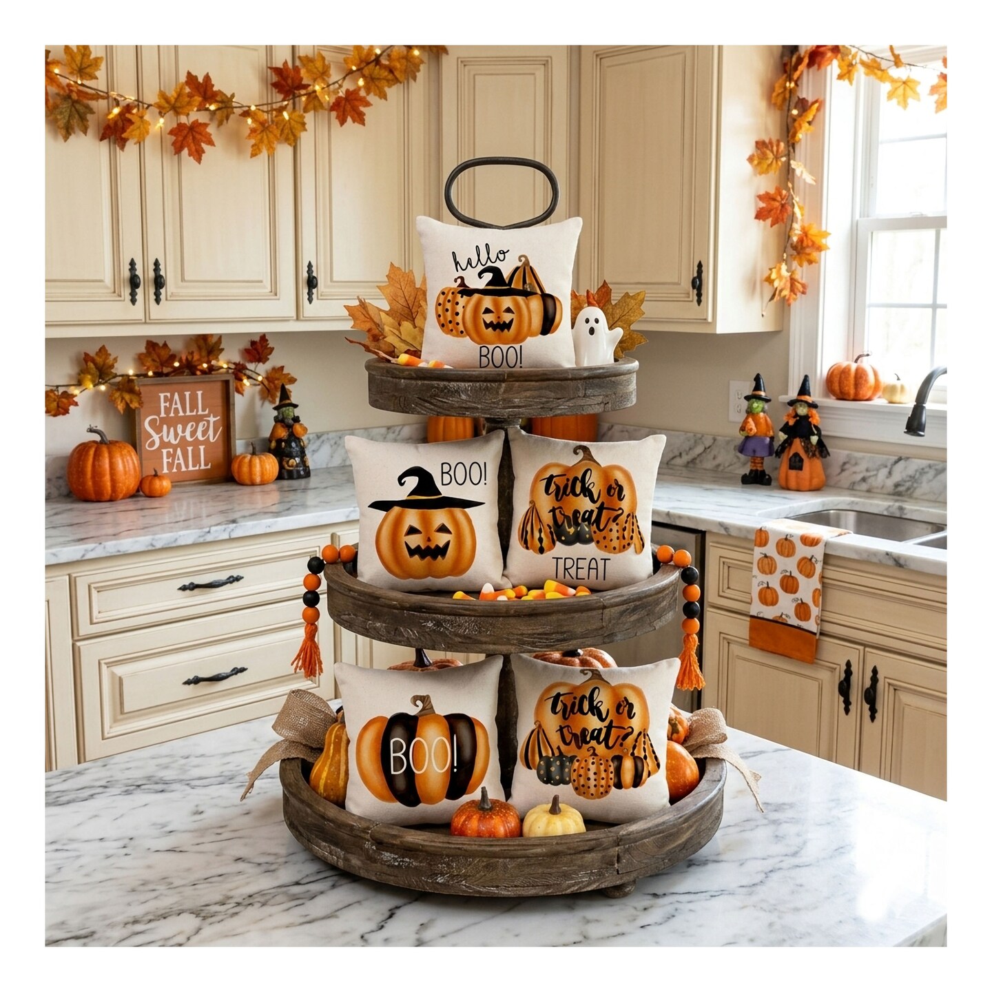 Halloween Mini Pillow - Tiered Tray Pillows - Fall Tiered Tray