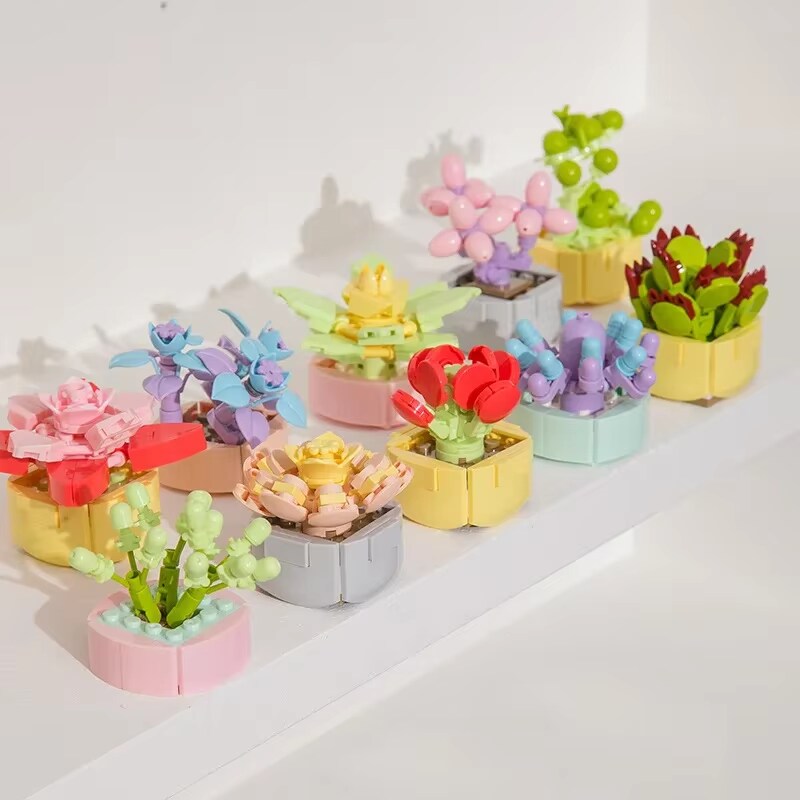 Moon Fairy Building Brick Mini Potted Plant F07M9-12(104)-C6
