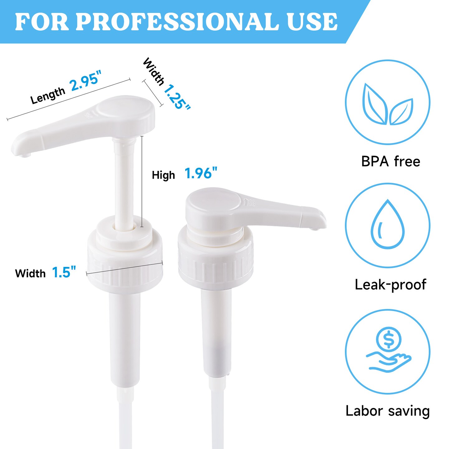 LET&#x2019;S Resin Gallon Pump Dispenser, 10CC 2Pcs Heavy-Duty Leak Proof Resin Pump Dispenser,BPA Free 38/401Resin Accessories for Dispensing Resin, Commercial and Household Use