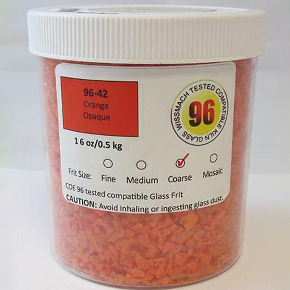 Wissmach Frit Coarse Orange 96-42 1Lb. Jar 96 COE