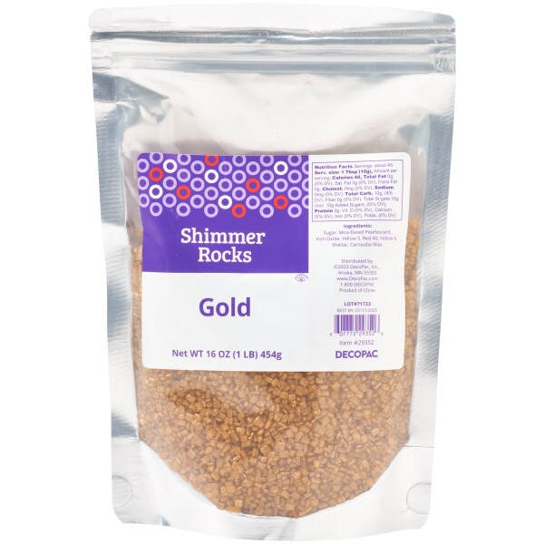 Gold Shimmer Rocks Sugar Candy Decorations