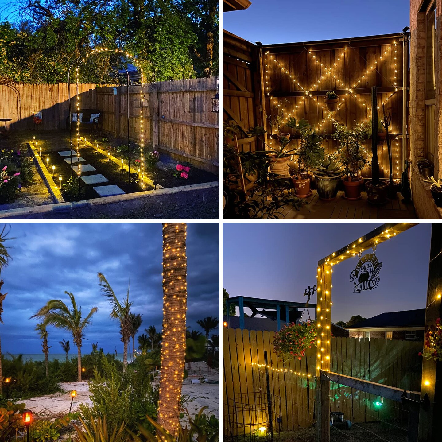 BHCLIGHT Solar String Lights Outdoor, 2 Pack 80FT 200 LED Solar Outdoor Christmas Lights, Waterproof Copper Wire 8 Modes Solar Fairy Lights for Garden Tree Wedding Christmas Tree Decorations (Warm White)