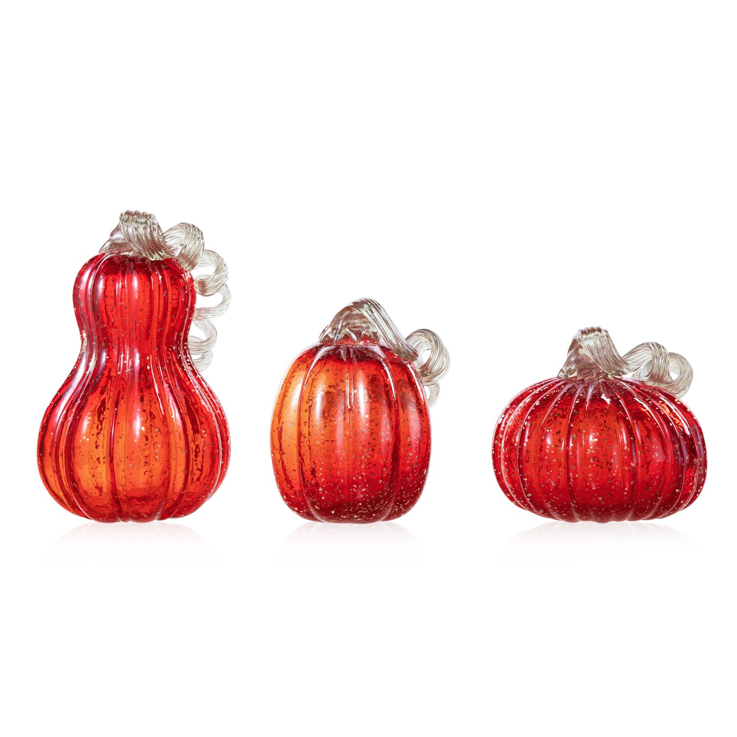 S/3 Glass Pumpkin & Gourd