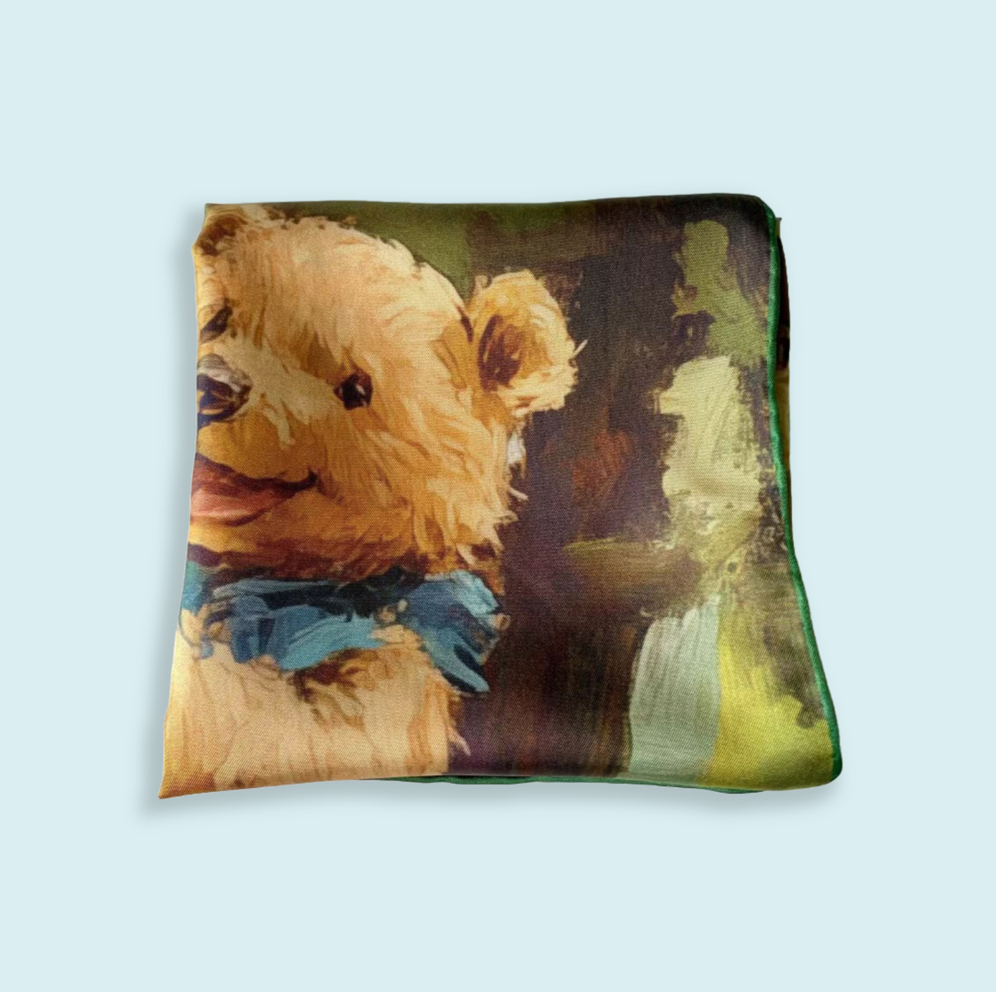 Pure Silk Square Scarf - Teddy Bears 27 In, Mulberry Twill Silk