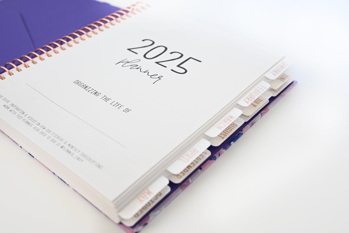 2025 Planner - Mini Signature Layout, Spiral Bound - "Purple Hydrangea" (#512)