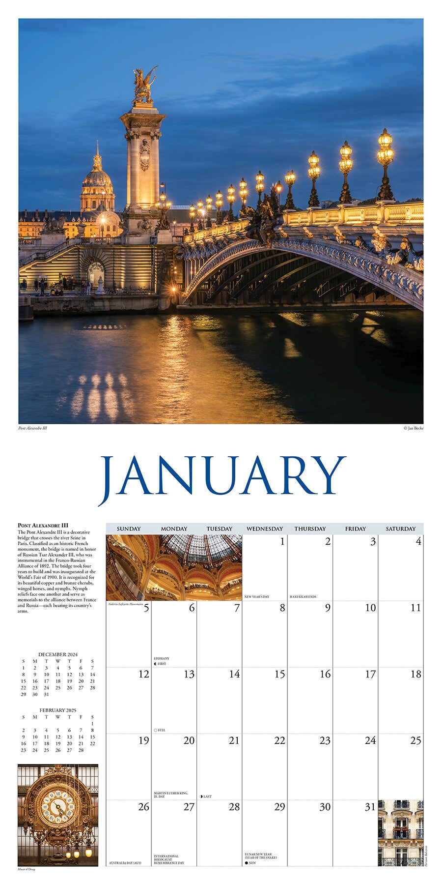 A Walk in Paris 2025 Wall Calendar