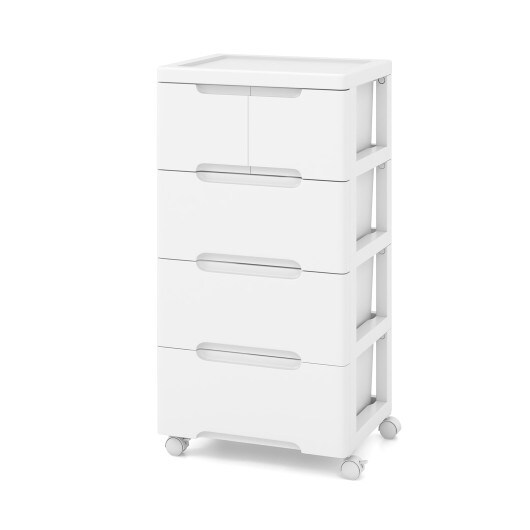 Rolling Storage Cabinet with Universal Wheels-5 Drawers