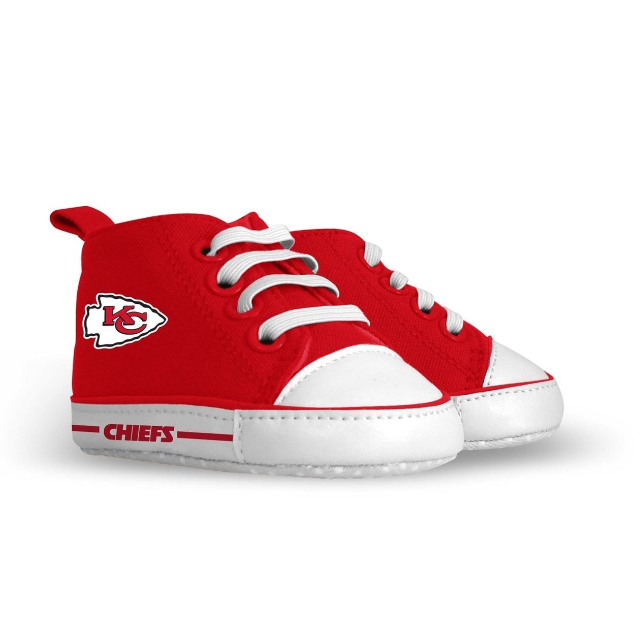 Kansas City Chiefs Baby Shoes Unisex High Top Pre-Walkers Soft Fabric Grippers