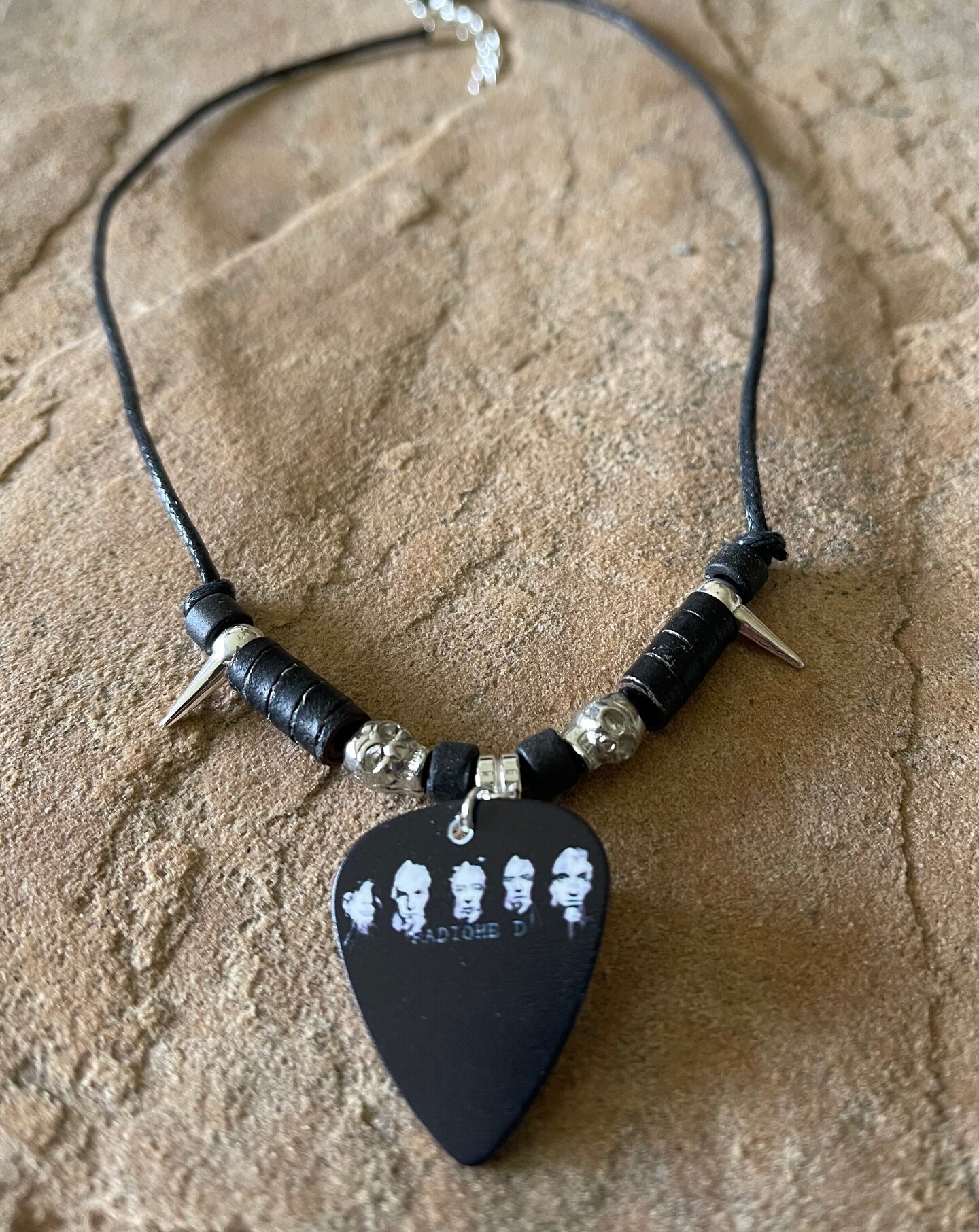 Rock and Roll Guitar Pick Necklace, 70 Bands to choose from