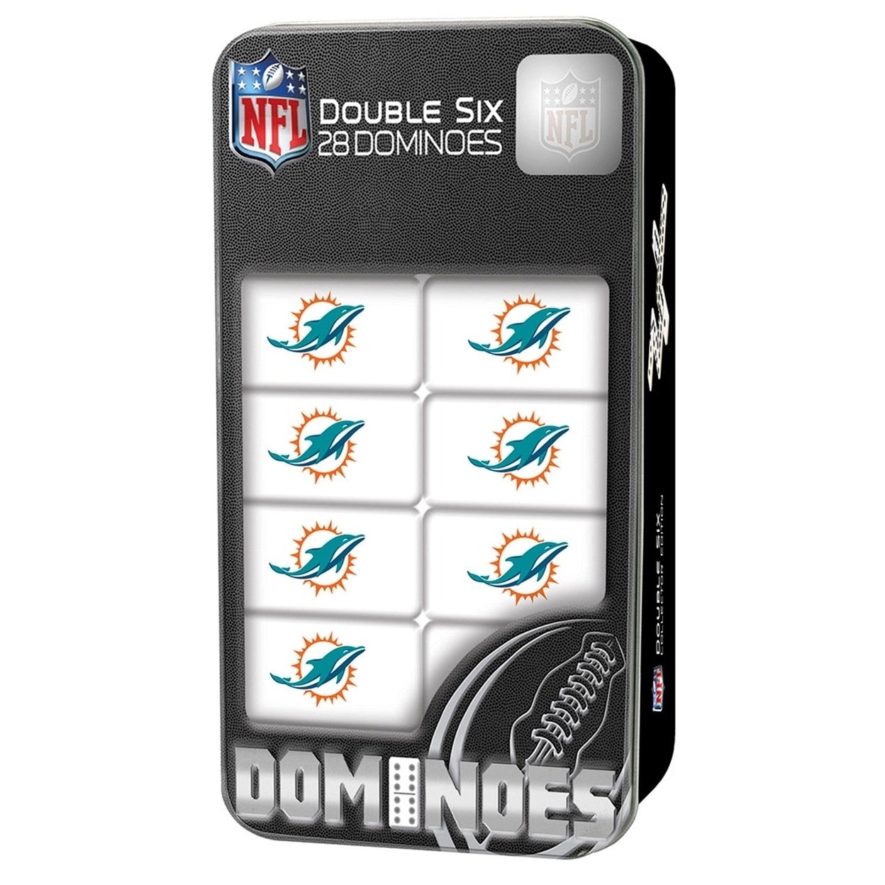 Miami Dolphins Dominoes Set In Collectible Tin Officially Licensed Sports Game