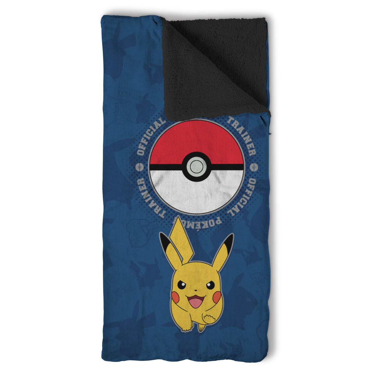 Pokemon Training Center Silk Touch Throw Blanket Sherpa Slumber Bag 27&#xD7;56 Inches