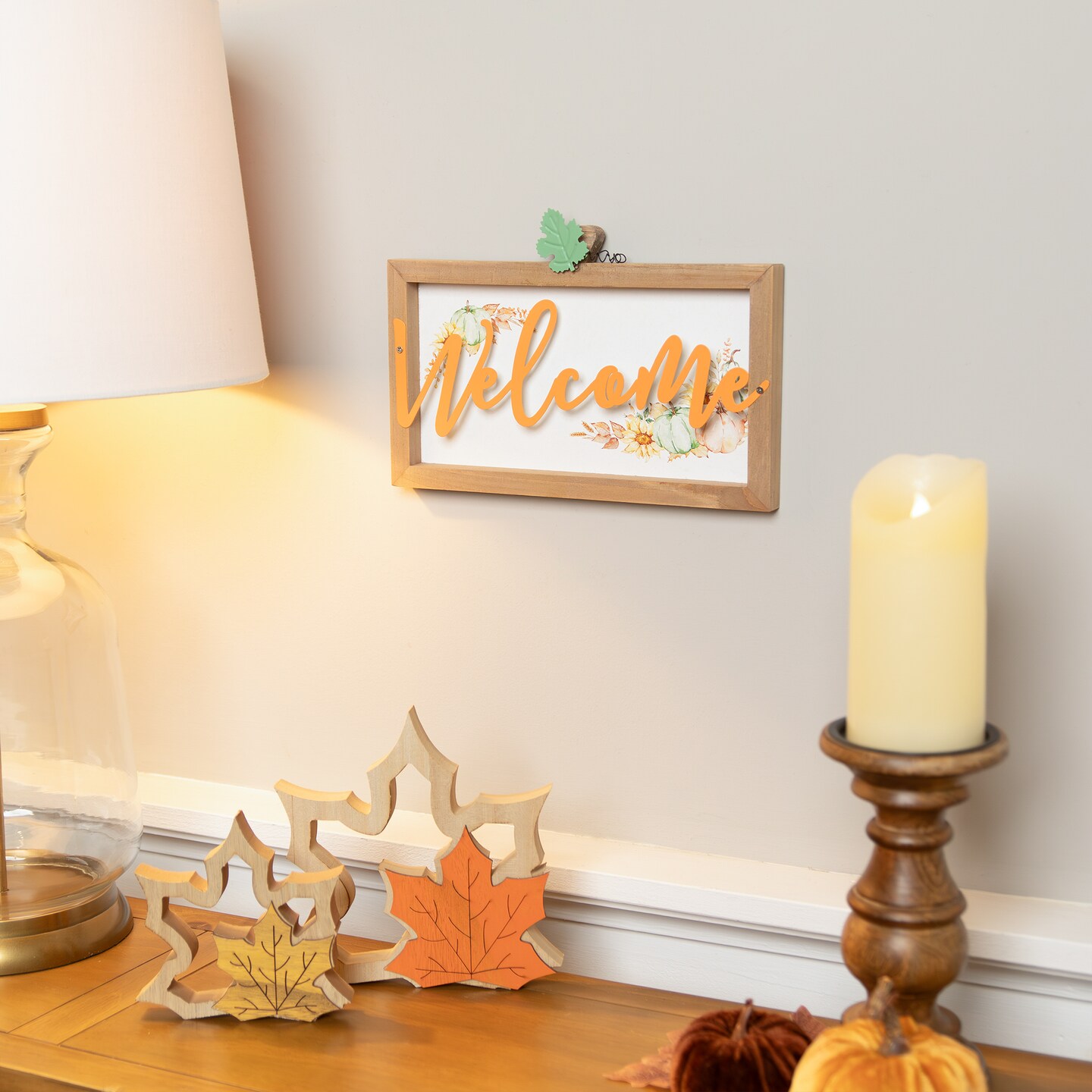 Northlight Pumpkins and Sunflowers Welcome Fall Harvest Wall Sign - 11&#x22;