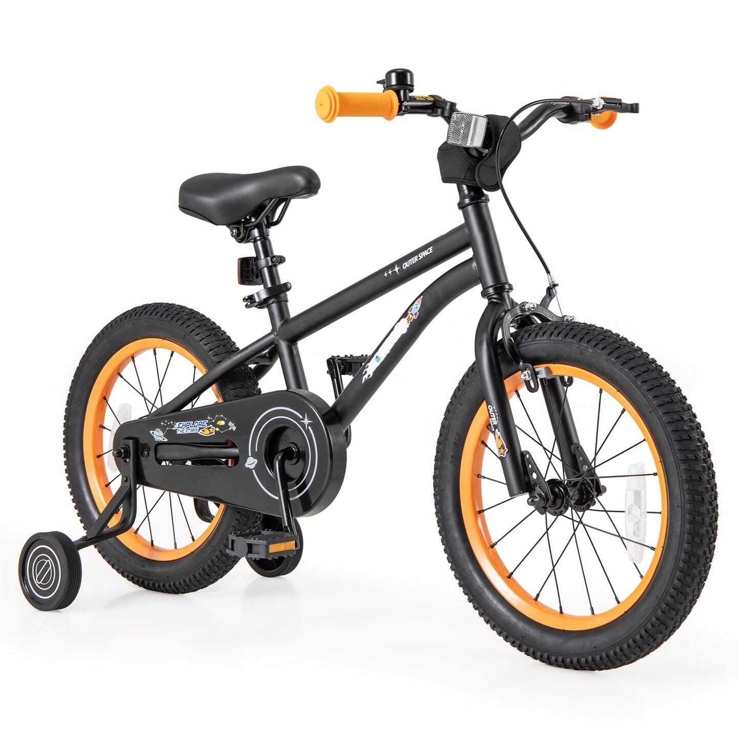 16-Inch Kids Bike Bicycle for Boys Girls 4-7 Adjustable with High Carbon Steel Frame - 45&#x22; x 21&#x22;x 28.5&#x22; (L x W x H)