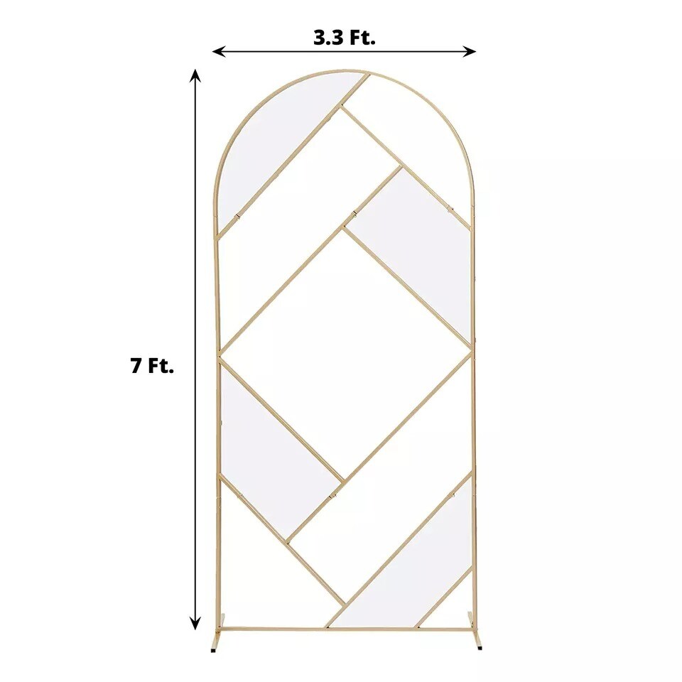 Gold 7 feet Metal Round Top Geometric Wedding BACKDROP STAND Party Decorations