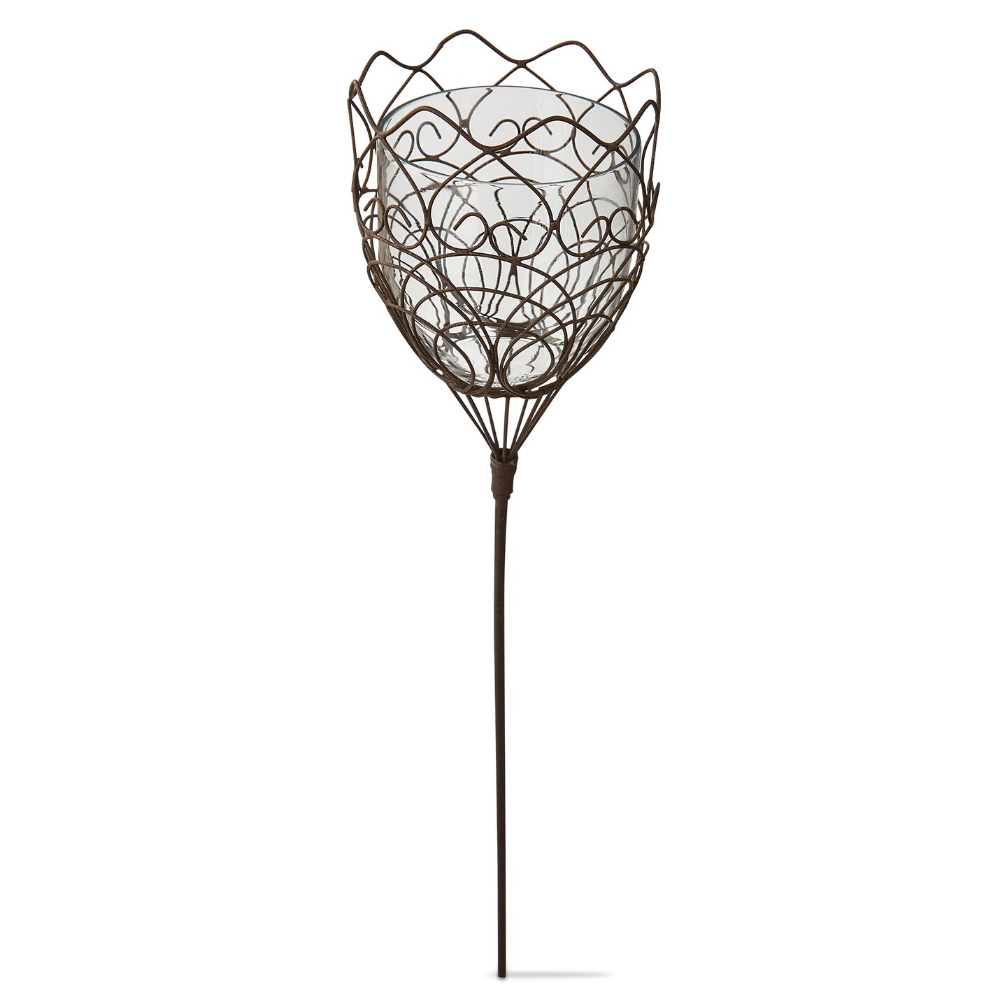 Woven Wire Sclp Garden Votive Stake