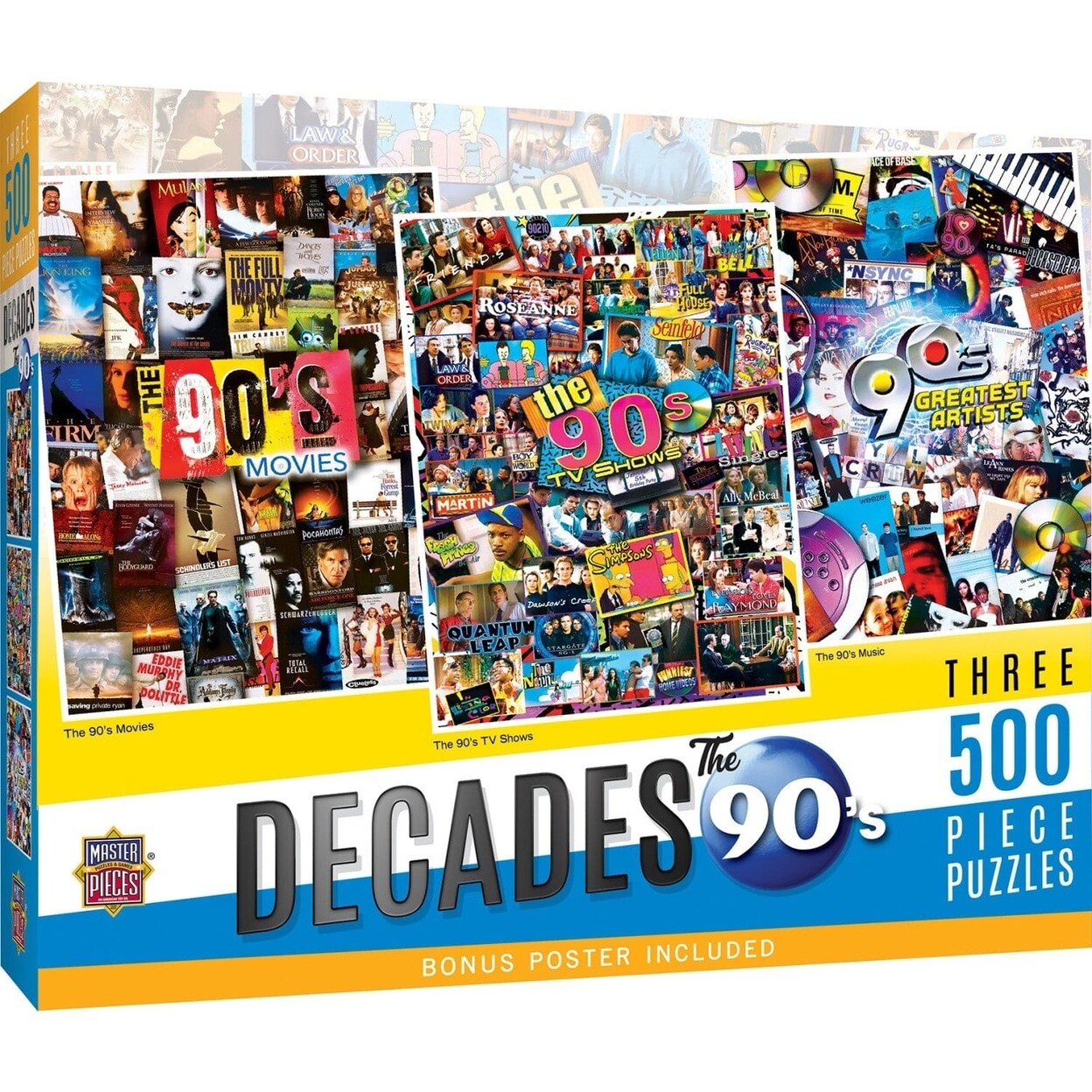 Decades - The 90S 500 Piece Jigsaw Puzzles 3 Pack