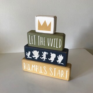 Where the Wild Things Are Themed Wooden Letters- READ, nursery decor, nursery letters, wild things, brown, green, let shops the wild rumpus start