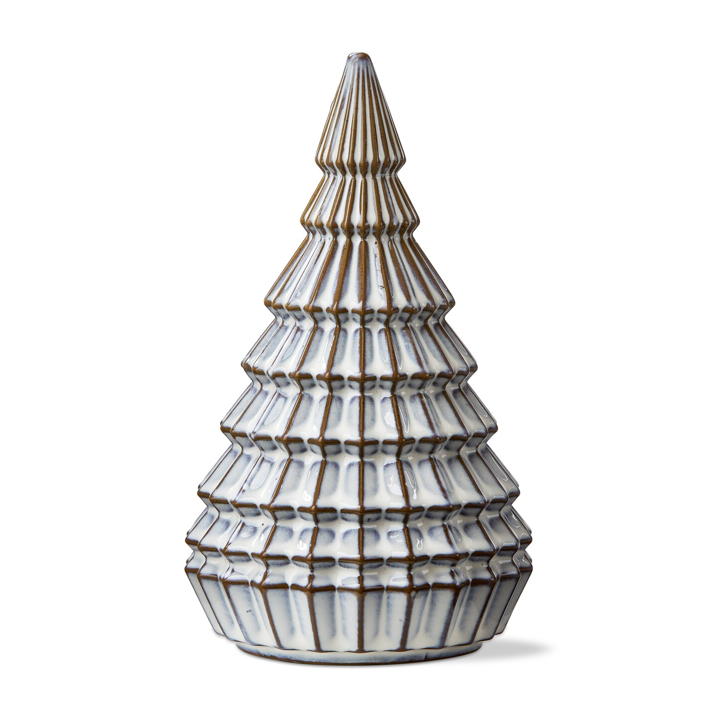 Aspen White Stoneware Christmas Tree Decorations for Tabletop or Mantel Large 8.5 inch