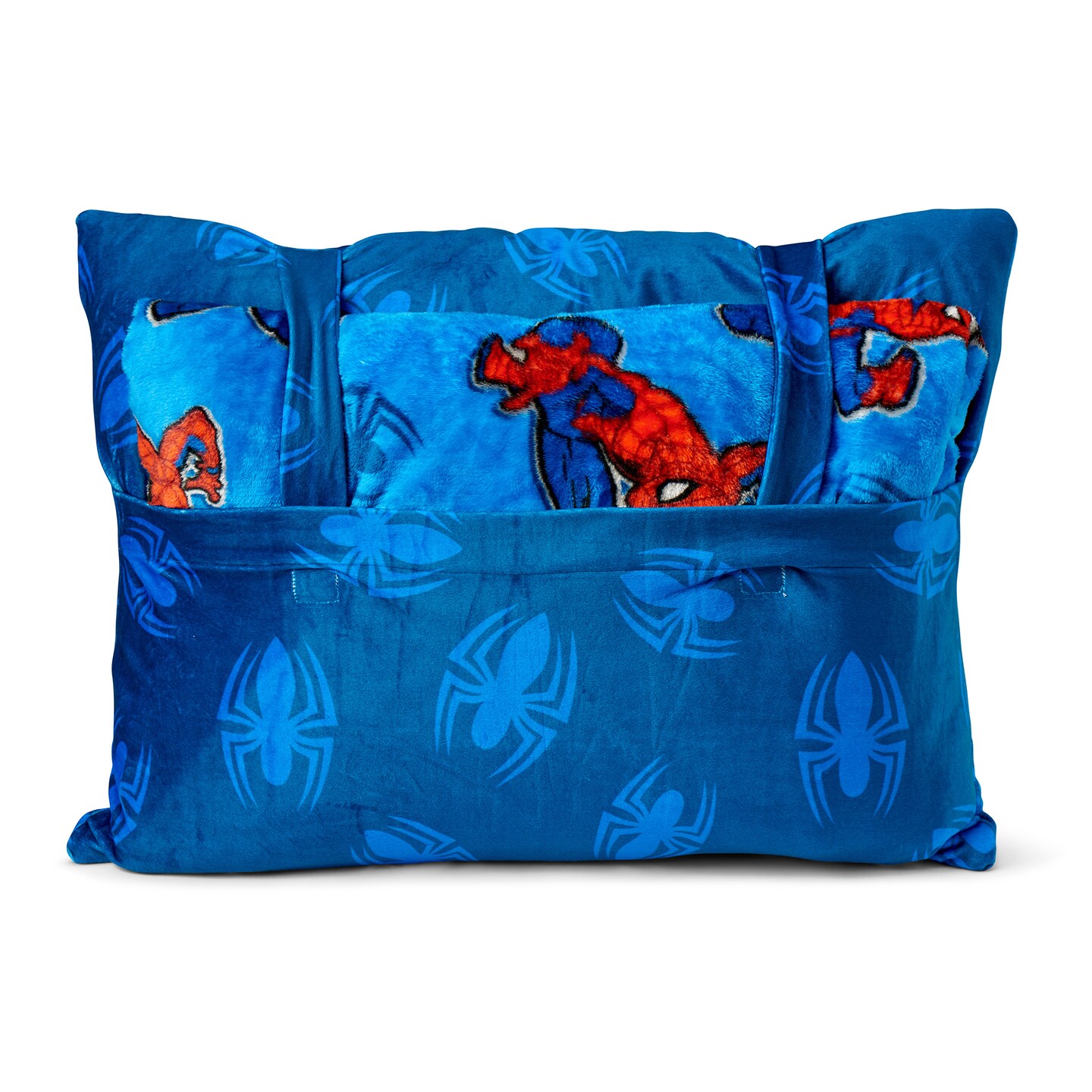 Marvel Spider-Man Web All Over Silk Touch Throw Blanket 50X60 inches with Plush Pocket Pillow 14X20 inches