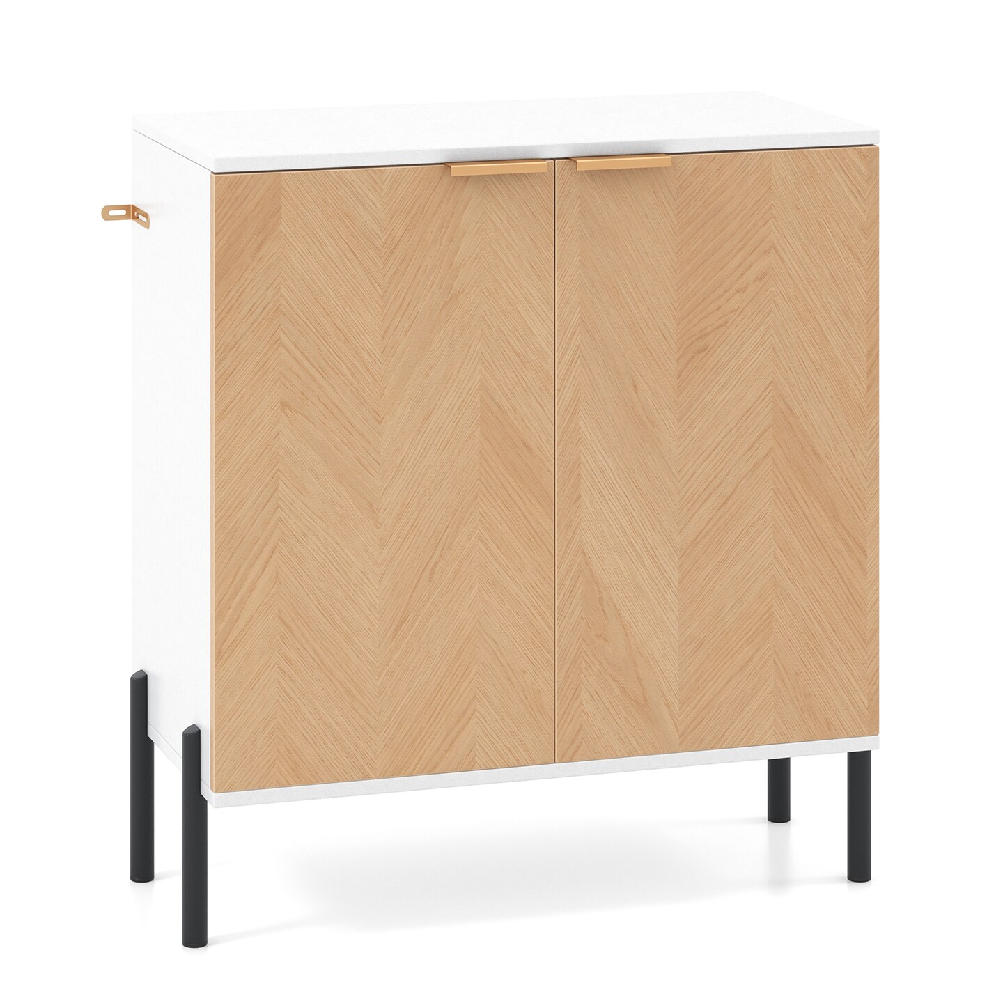 2-Door Buffet Cabinet Sideboard with Shelf and Metal Legs - 27.5 W x 14.5 L x 31 H