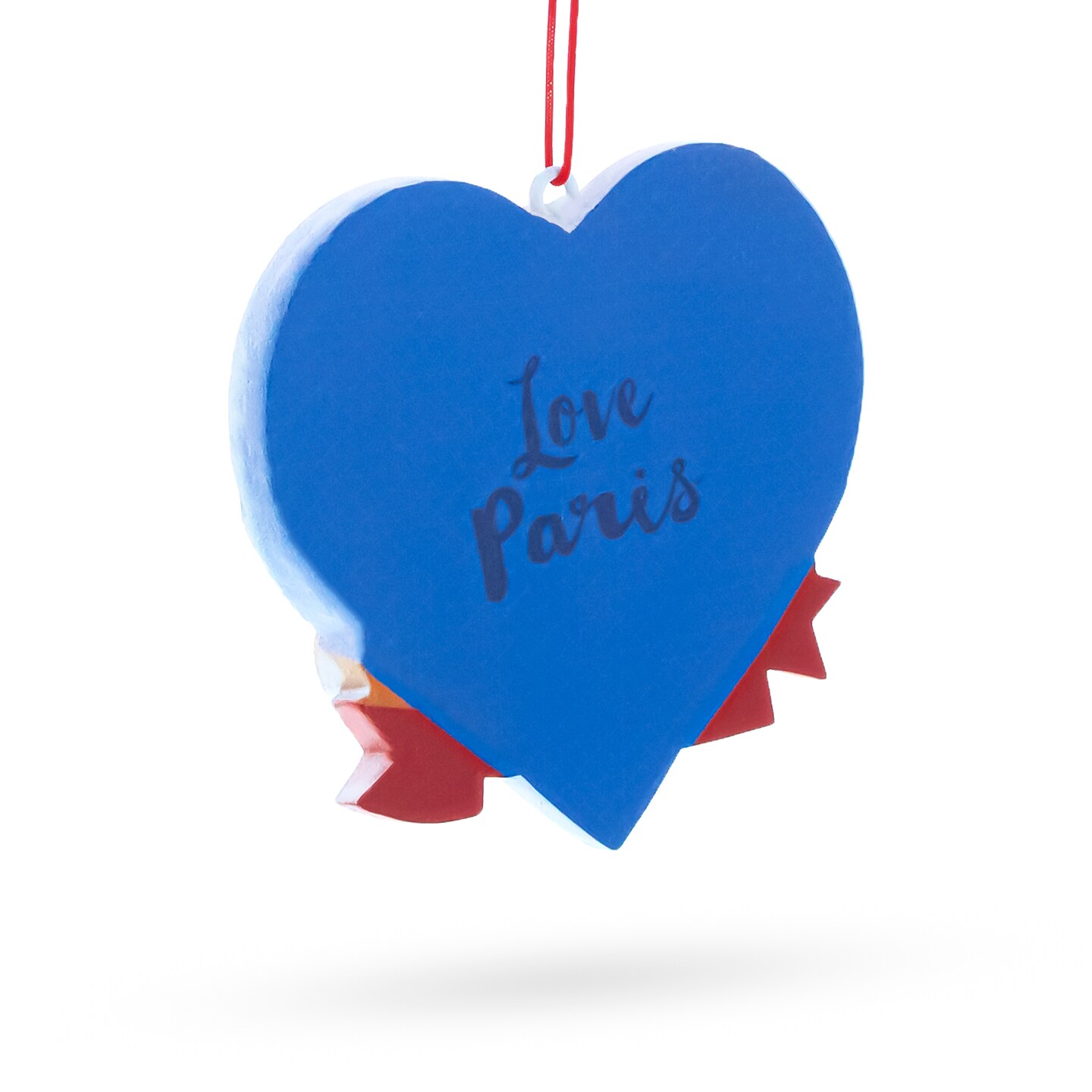 Paris Heart with Eiffel Tower and Bonjour Caf&#xE9; Resin Christmas Ornament