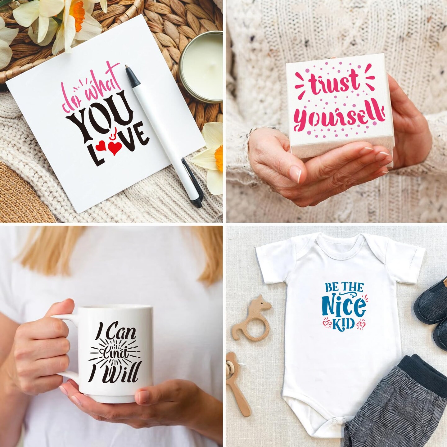 Small Stencils for Painting on Wood Reusable, 3 Inch Reusable Stencil for Craft Ornament Paint Template Stencils for Wall Card Rock Wood Signs Coasters Canvas Home Decor (Bible Words)