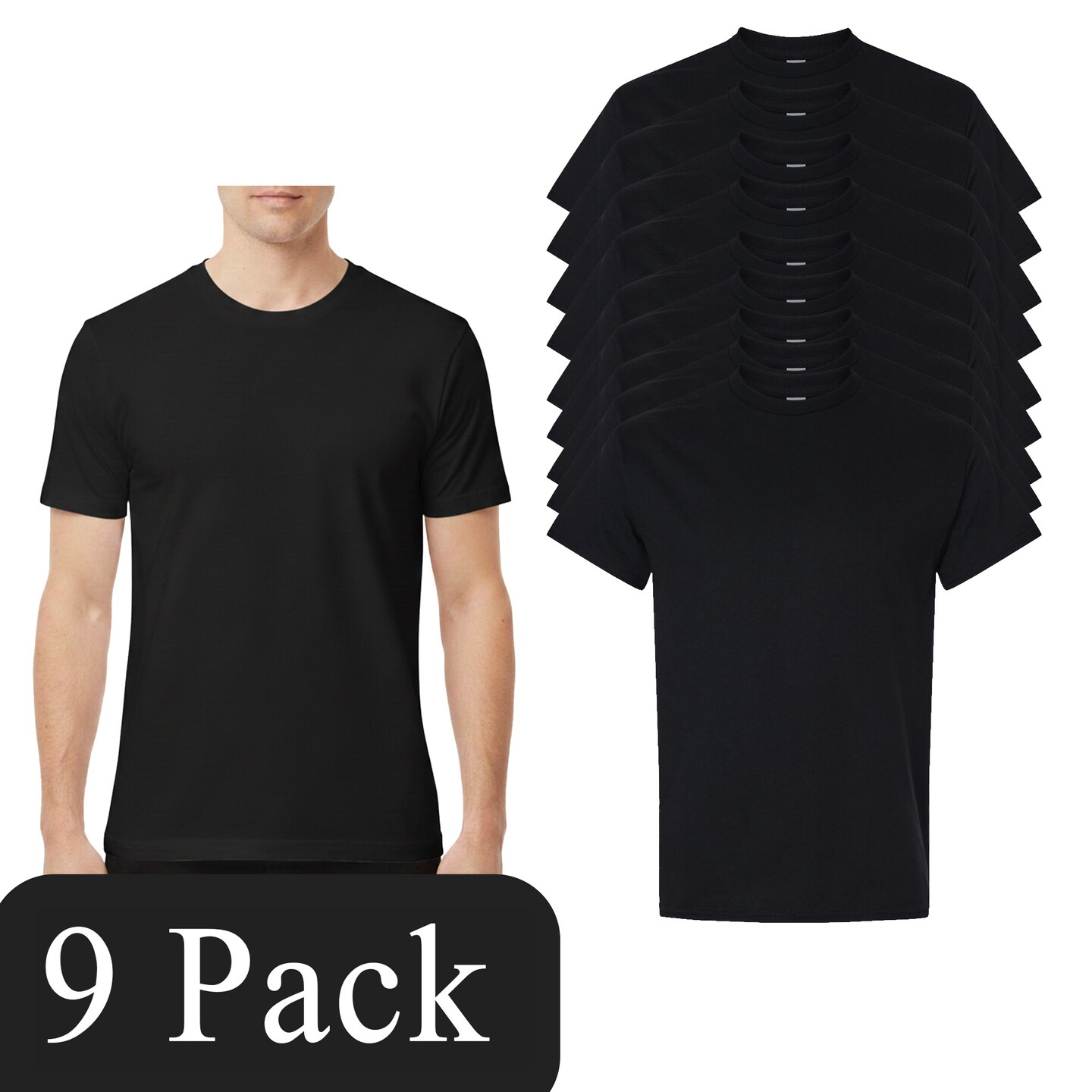 Gildan Unisex Heavy Cotton Craft Blank T-Shirt, Black Bundle Short Sleeve for DIY Projects (3–15 Pack)