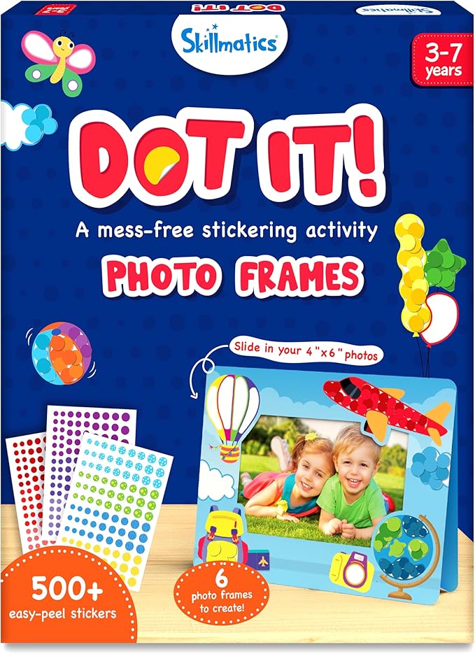 Dot It Sticker Art - Photo Frames, Mess-Free Fun for Kids, 500+ Stickers, Craft Kits, DIY Scrapbooking Activity, Travel Toys, Gifts for Boys & Girls Ages 3, 4, 5, 6, 7